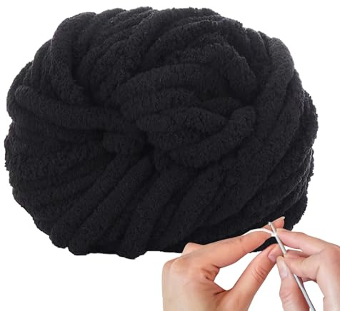 Chenillegarn zum Häkeln – 27 m Wolle für Decke – Zubehör Stricken Häkeln für Hut Kissen Babykleidung Schal