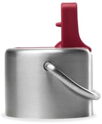 Qwetch Sport Pipettenverschluss – kompatibel mit Active-Flaschen 350ml/600ml/1L, ICON & KIDS – schnelle Hydratation – integrierter Henkel – recycelter Edelstahl – ohne Strohhalm – Granat