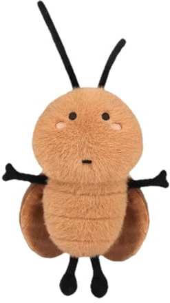 F Fityle Plüsch-Kakerlaken-Spielzeug, Stofftier, süß, 15 cm, Cartoon-Puppe, Wohnzimmer-Dekoration für Jungen und Mädchen, Schwarze Augen