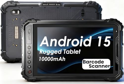 Kayoote SS9 Ultra 8 Tablet Rugged con Lettore Barcode Android 15, MT6877 Octa-Core 8GB RAM 256GB ROM Tablet Industriale, Rete 5G, Batteria 10000mAh, IP68 Impermeabile, WiFi-6, BT 5.2, NFC, 16MP