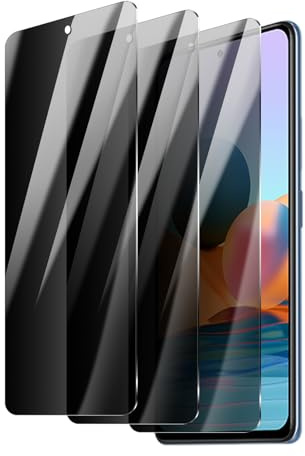 Lyootam 3 Piezas Protector de Pantalla Privacidad para Redmi Note 10 Pro, Cristal Templado Antiespia, Dureza 9H, Sin Burbujas