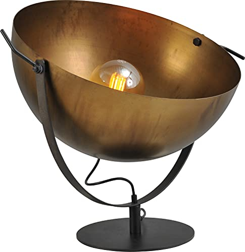 Große Tischlampe in Messing Antik Ø40cm H:65cm Handarbeit schwenkbar Wohnzimmer Schreibtischleuchte