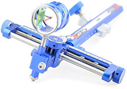 ZSHJG Bogenschießen Bogen Anblick Aluminiumlegierungs Compoundbogen Visier mit 4X / 6X Objektiv Fit Links und Rechts (Blau, 0.75/6x Objektiv)