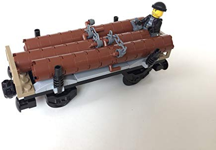 Lego City Eisenbahn Holzwaggon mit Baumstämmen (aus Güterzug 60198)