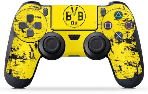 DeinDesign Skin kompatibel mit Sony Playstation 4 Controller Folie Sticker Borussia Dortmund Offizielles Lizenzprodukt BVB