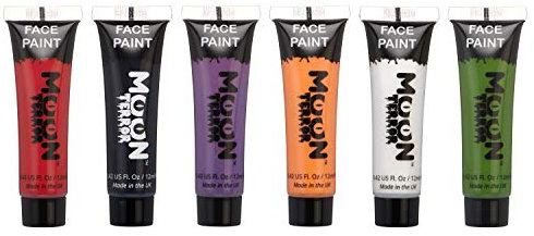 Moon Terror Pintura facial de Halloween Pintura corporal | Maquillaje SFX, Maquillaje de efectos especiales | 12ml Juego de 6