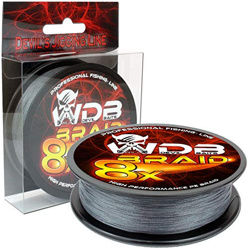 Angel-Berger Wild Devil Baits 8 Braid geflochtene Angelschnur Verschiedene Varianten (Grey 150m, 0,16mm)