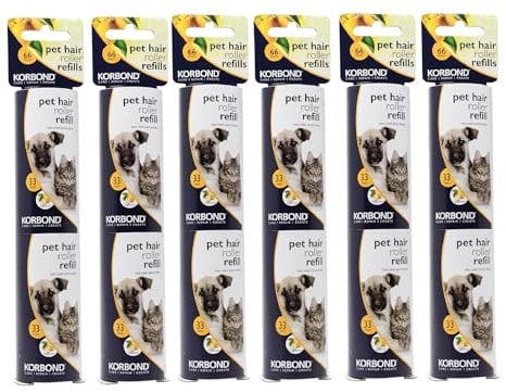 KORBOND Pet Lint Roller Refills - 396 Sheets, Lemon Scented | Lint Rollers, Lint Remover, Pet Hair Remover, Dog Hair Remover, Cat Hair Remover, Lint Roller Refills, Pet Hair Remover Roller