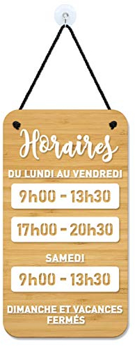 SIGNS - Design à Personnaliser - Horaires Ouverture Magasin - Shabby Chic Mod. OH06 - Panneau personnalisé Affichage horaire magasin, Horaire ouverture magasin (Français)