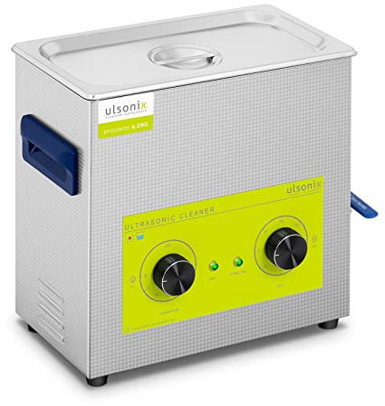 ulsonix Industrial Ultrasonic Cleaner Ultrasonic Bath Cleaning Tank 6.5L 180W 40kHz PROCLEAN 6.5MS (Stainless Steel, 3 Transducers, 0-80°C)