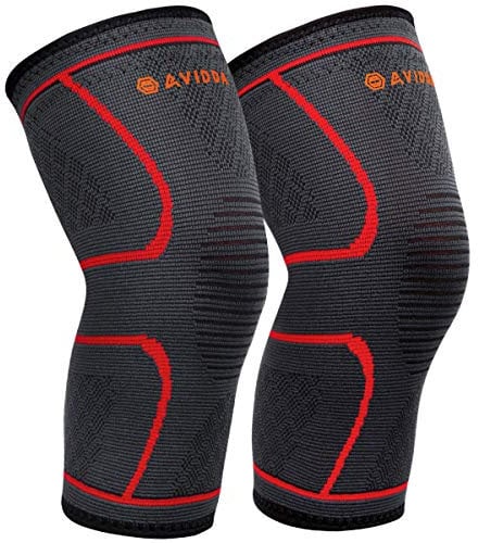 AVIDDA Knee Support Brace 2 Pack - Compression Knee Sleeves for Arthritis, Joint Pain, Ligament Injury, Meniscus Tear, ACL, MCL, Tendonitis, Running, Squats, Sports