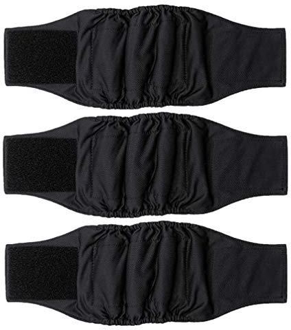 Amaliy Windeln für Männliche Hunde (3-er Packung) - Waschbare Hundewindeln Hund Bauchband (S(Taille: 32-42cm))