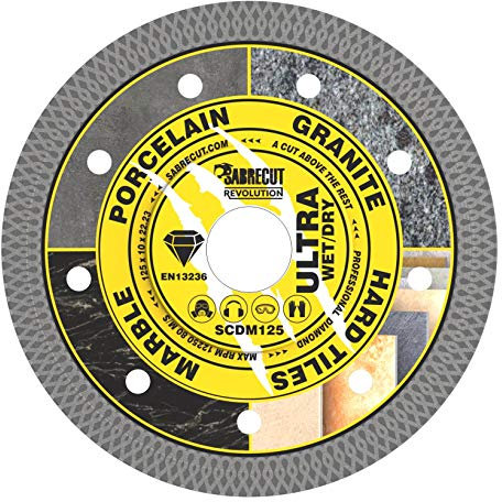 1 lame de scie circulaire SabreCut SCDM125-125 mm x 10 mm x 22,23 mm - Compatible avec Bosch, Dewalt, Makita, Milwaukee et beaucoup d'autres