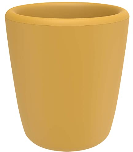 OLGS Silikon Becher Trinkbecher für Kinder | Trinklernbecher, Kinderbecher Rutschfest Gelb | Kindergeschirr Babybecher Silikonbecher für Baby und Kleinkinder Spülmaschinenfest BPA-frei 140ml (Mustard)