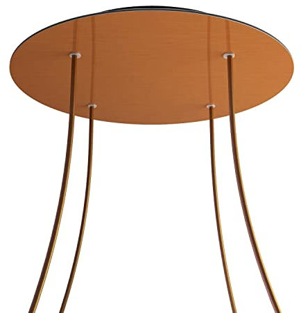 Rosace XXL Rose-One Rond de 400 mm de diamètre avec 4 Trous et 4 Trous latéraux - Cuivre satiné Dibond, Noir