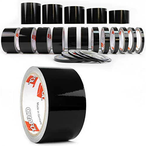 Auto Zierstreifen Schwarz Hochglanz KFZ Folienstreifen Autodekor Folie Autogrill Motorrad Streifen Basteln Modellbau (60 mm)