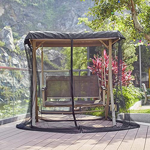 Moustiquaire pour Balancelle de Terrasse, Moustiquaire Jardin Avec Fermeture Moustiquaire à Double Balançoire pour Jardin Moustiquaire Intégrale Zippée avec Toit Extérieur Berçante Siège Moustiquaire