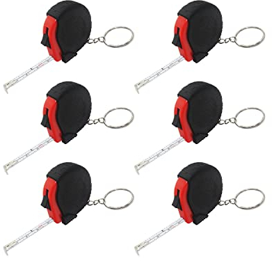 Pangmao 6 Pack Mini Tape Measure Keychains 100cm/3ft Small Key Chain Mini Metal Retractable Tape Measuring Ruler,Pocket Size Tape Metric and Imperial Dual Scales