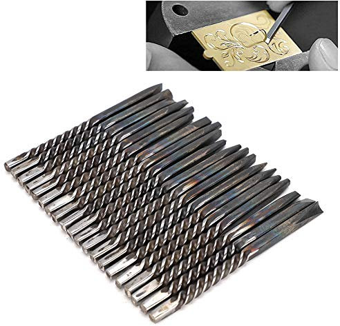 YUYTE Metal Jewelry Anvil Chisel, 20 PCS High Hardness Metal Chisels Set, Durable, Wear Resistant, Portable Jewelry Processing Tools for Carving, Sculpting, Shaping