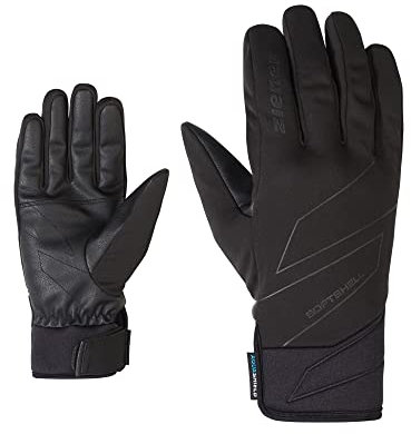 Ziener Herren Ilion Freizeit- / Funktions- / Outdoor-Handschuhe | Soft-Shell, Winddicht, wasserdicht, Black, 9.5