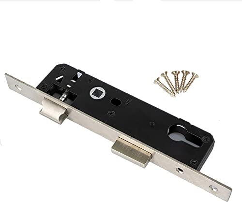 wopee Edelstahl Einsteckschloss,45 * 85mm Rohrrahmenschloss für Profilzylinder,Din Links und rechts - Nuss 8mm/Lochabstand 210 mm/Die Gesamtlänge des Panels beträgt 240 mm(Size:20x85mm)