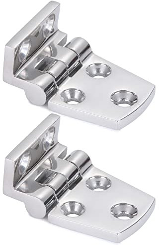 9Tong Schwerlast Boots Scharnier Kabinett Deck Kabinett Bootsscharnier Stahl Hochglanzpolierte Marine Scharnierluke versetzte kurze Seite SUS316 1.51 inch x 2.12 inch 2pcs