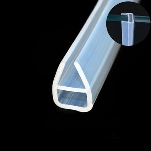 2M h/F/U Shape Glass Seal Strip Silicone Bath Shower Weather Strips Draft Stopper for Door Window 6/8/10/12mm Sealing Strips-U,10mm,1M