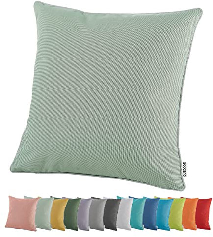 heimtexland ® Outdoor Lounge Dekokissen Lotus Effekt wetterfest schmutz- und wasserabweisend Garten Kissen 45x45 Outdoorkissen Typ551 Mint