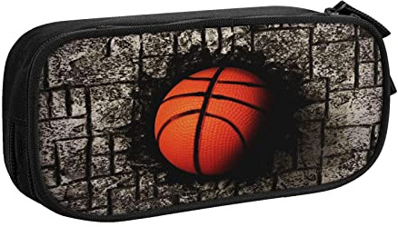 HAOSOFT Federmäppchen Mäppchen Basketball Eingebetteter Steinboden Federtaschen Stiftetasche Geeignet für Schule Büro Jungen Mädchen Kinder Studenten Große Federtasche
