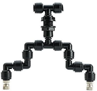 VEXPLO Reptilien Terrariendüse 360° Verstellbarer Düsen Reptilien Fogger Mist Sprinkler Doppelkopf Schwarzer Sprühdüse für Aquarium den Regenwald