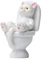 Cat Figuren Skulptur Toilette sitzend Katzen Statue Skulpturen aus Harz für lustige Figuren Garten Regal Schreibtisch Haus Garten Figuren