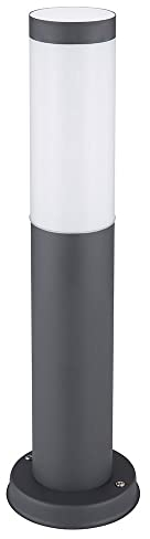 Stehleuchte Außen anthrazit Gartenstehlampe Edelstahl E27 Wegeleuchte Garten, Garage Eingangsbeleuchtung, Wetterfest IP44, opal modern, 1x E27, DxH 12,7x45 cm