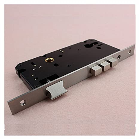 Door Lock Gearbox,Mortice Door Mortise Sliding Mute Door Narrow Lock Body Stainless Steel Single Bolt Triple Security LockHandle Lock with High Security Mortice Door Lock