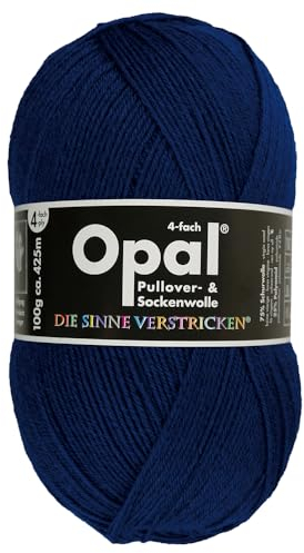 Frida's Wollhaus Opal 100 g Uni 4-fach Sockengarn Strümpfe Stricken filzfrei Wolle 35 Farben (9930 | Navy)