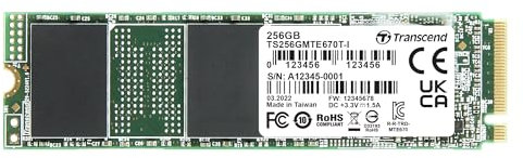 Transcend MTE670T 256GB Interne M.2 PCIe NVMe SSD 2280 PCIe NVMe 3.0 x4 Industrial TS256GMTE670T