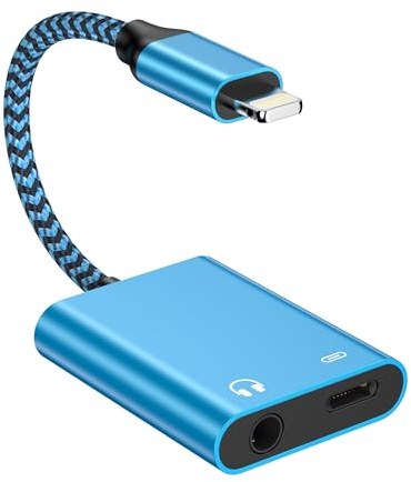 MFi-zertifizierter 2-in-1-Lightning-Audio- und Ladeadapter für iPhone/iPad/iPod, Apple Dongle-Kopfhörer-Splitter mit Ladeanschluss, unterstützt Hören, Laden und Anrufe