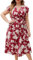 LIAMERHE Damen Übergröße Kleid Elegant V-Ausschnitt Große Größen Casual Kurzarm Kleider A Linie Sommerkleid Blumenmuster Mode Freizeitkleider