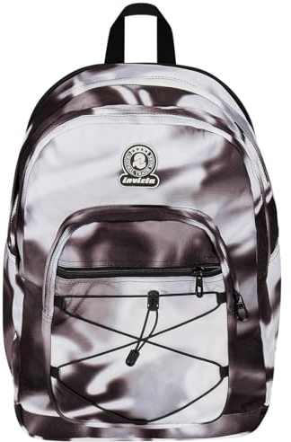Invicta Schulranzen Dial, mehrfarbig, mit Doppelfach und Laptopfach, Trinkflaschenfach, Erweiterbarer Rucksack für Schule Sport und Freizeit für Mädchen und Jungen, schwarz-weiß