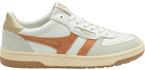 Gola Women's Hawk Sneakers, White/Terracotta/Gold, 7.5