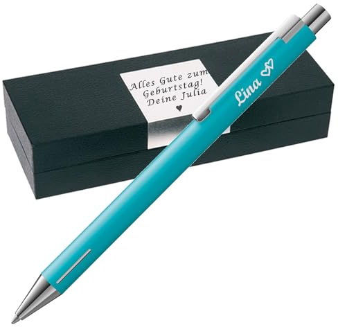 Juwelier Schönschmied L A M Y Econ Kugelschreiber mit Gravur als Geschenk | Geschenkverpackung inklusive Wunschgravur | schwarz schreibend | hochwertiges Metall | personalisierte Kullis | PS319