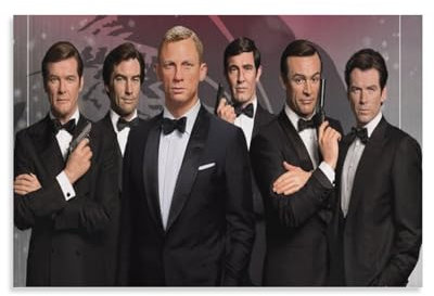 Bond 007 James Filmposter, Wandkunst, Poster, Rollen, Leinwand, Gemälde, Bild, Wohnzimmer-Dekoration, Zuhause, 30 x 45 cm