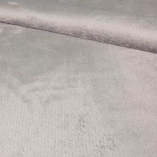 Stoff Meterware Sori Flausch - 1 Meter, Polsterstoff, Möbelbezugsstoff, Bezugsstoff, Möbelstoff, Stuhl, Sofa, Couch, 37.500 Scheuertouren (Grau)