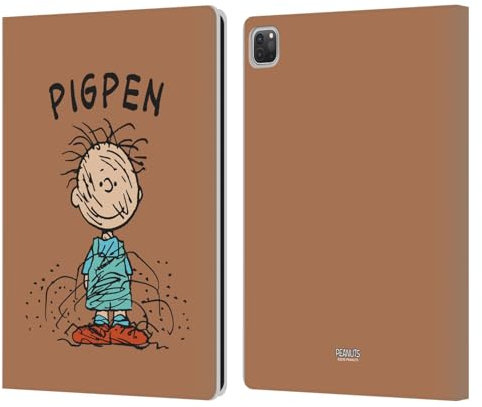 Head Case Designs Offizielle Peanuts Pigpen Persöhnlichkeiten Leder-Wallet-Hülle Kompatibel mit Apple iPad Pro 13 M4 2024