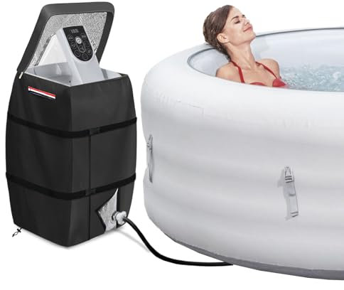 Okcool Hot Tub Insulated Pump Cover,Inflatable Hot Tub Pump Cover,Three Layer Insulation Material for Winter Freeze Protection (Black,Square)