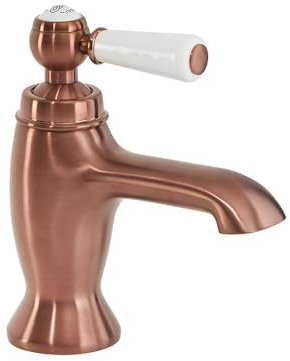 Milano Elizabeth Traditional Mono Bathroom Basin Mixer Tap Lever Handle - Brushed Copper