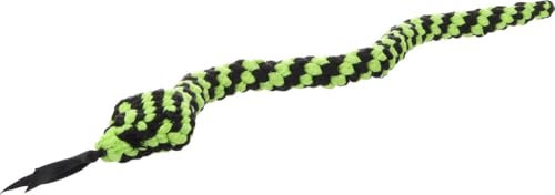 Flamingo Jouet Chien – Flocco Serpent & Corde Tressée Vert – 70×5×3,8 cm – Coton – avec pouic-pouic – Soin Dentaire