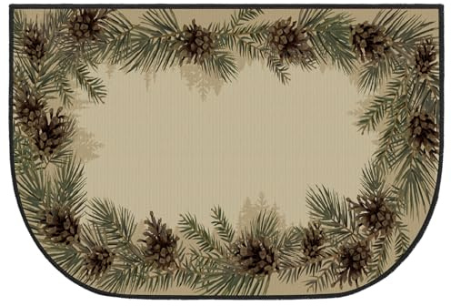Demissle Kaminteppich, Kaminmatte, Kabine, südwestlich, feuerfest, feuerfest, für Holzofen, Boden für Küche, drinnen und draußen, 61 x 150 cm, Tannenzapfen