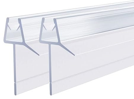 WOWINNE 2x100cm Duschdichtung Transparent, Dichtung Transparent für 5-8mm Glastür Duschwand Badewanne Duschkabine Wasserabweiser Schwallschutz Duschdichtungen für Duschtüren