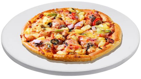 15 Inch Round Pizza Stone for Grill and Oven, Heavy Duty Large Cordierite Pizza Cooking Baking Bread Stone Accessories for Kamado Joe 18 Classic Grill Replacement Parts