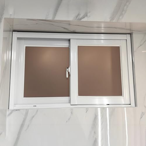 Fenster Window Kellerfenster Schiebefenster Doppelverglaste Fenster Für Häuser, Horizontaler Kellerfenster-Ersatz/kleine Aluminium-Schiebefenster, Weißes Abschließbares Lüftungsfenster(50x40cm/19.7x15